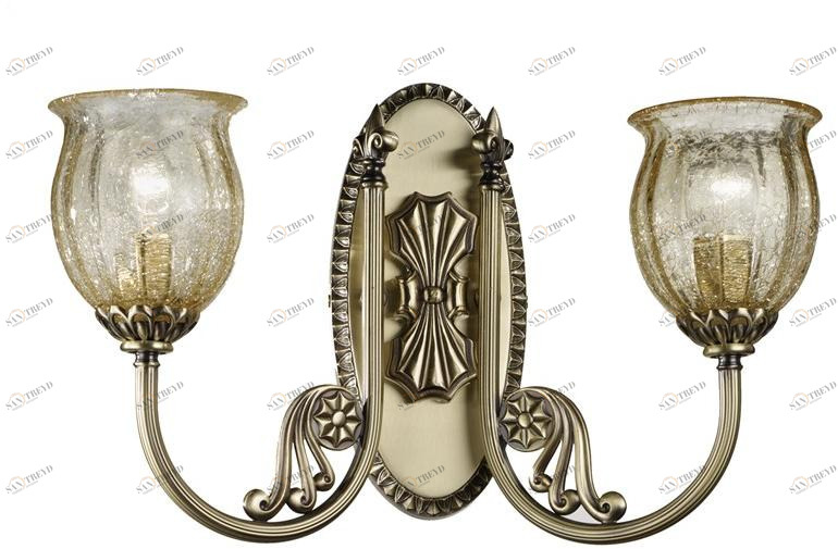 Possoni Illuminazione Аппликация из атласной латуни с янтарным хрустальным стеклом Amanda 227/a2