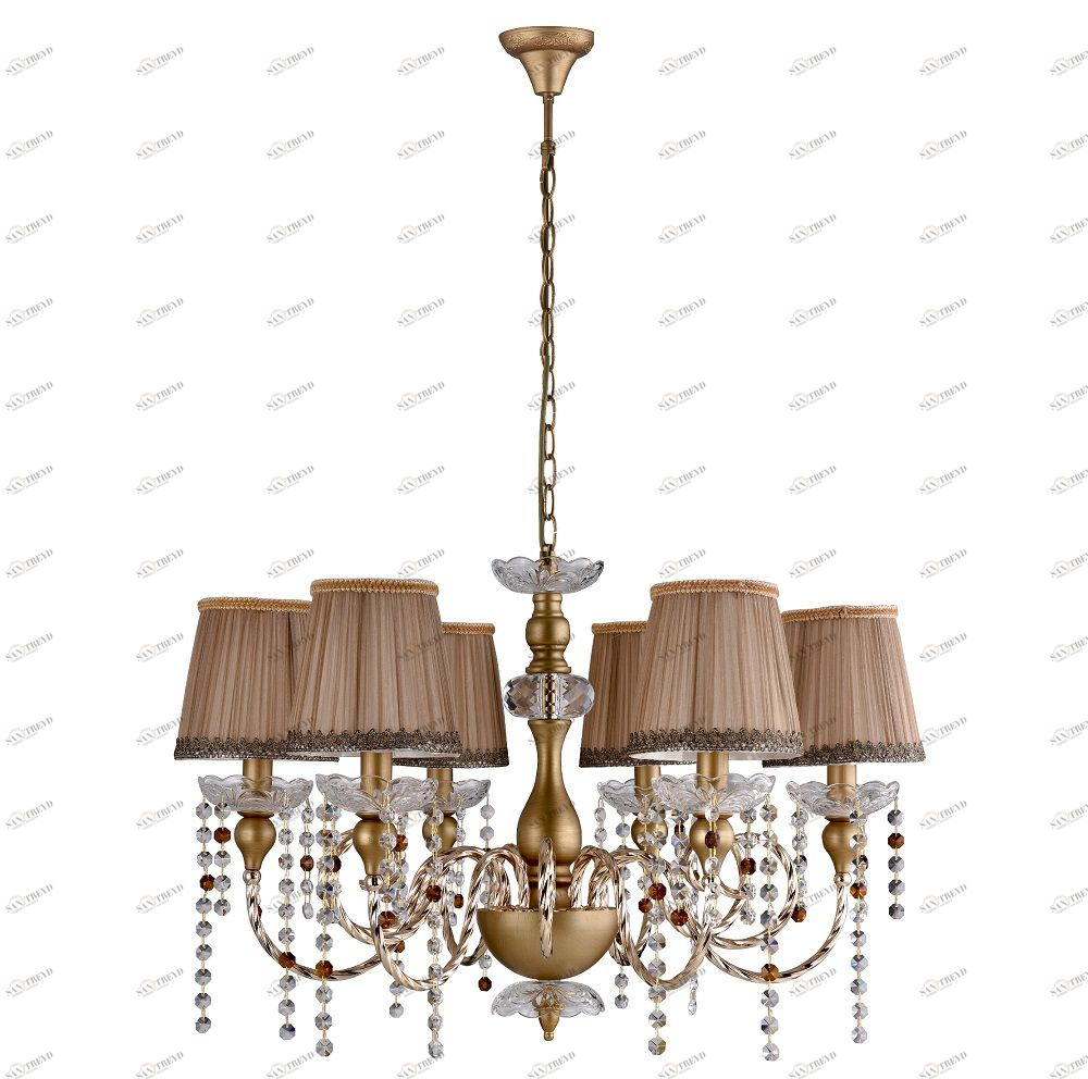 Подвесная люстра Crystal Lux Alegria SP6 Gold-Brown CRYSTAL LUX ДИЗАЙНЕРСКИЕ, ALEGRIA GOLD 056869 Коричневый 