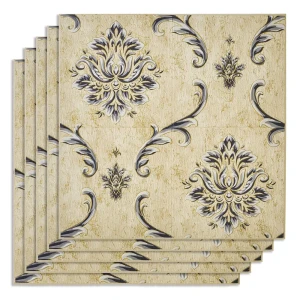 91606933 Комплект панелей ПВХ Lako decor Барокко бежево-серый 700x700x6мм 2.45м² 5шт STLM-1519441