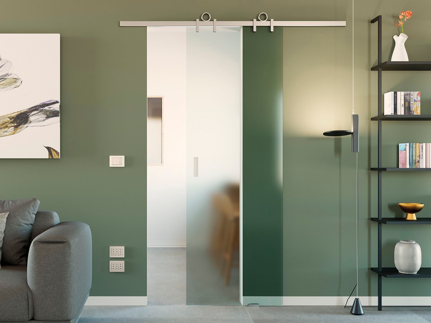 Комплект раздвижных дверей из анодированного алюминия PROTEK® Wallout ARCH-00113020 - Вид №1