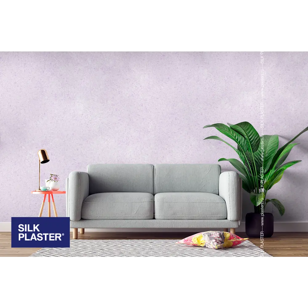 Жидкие обои Silk Plaster Absolute А205 0.73 кг цвет лавандовый пастельный STLM-2117599 - Вид №3