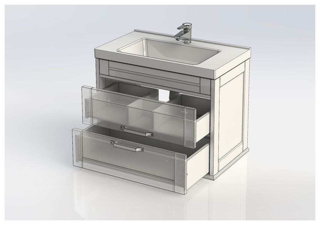 Тумба с раковиной Aquanet Денвер 80 белый 0019921100197963 - Вид №4