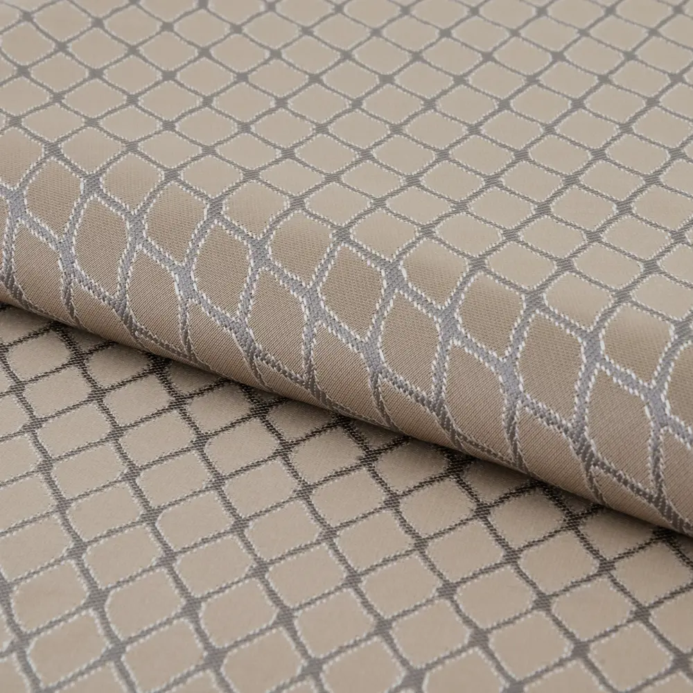 Ткань 1 м/п Silvia Ромб жаккард 325 см цвет бежевый AMETIST STLM-2070704