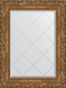 BY 4013 Зеркало с гравировкой в багетной раме - виньетка бронзовая 85 mm EVOFORM Exclusive-G