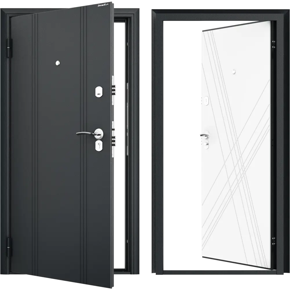Дверь входная металлическая Оптим 98x205 см левая цвет белая графика DOORHAN STLM-2191844 - Вид №1
