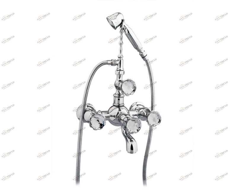 035216.000.30 Душевой набор для ванны с кристаллами сваровски Античная латунь Mestre Artica