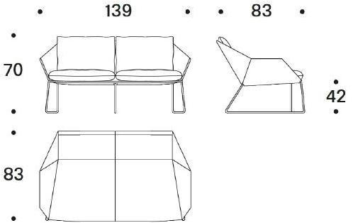 Saba Italia Садовый диван 2 мест со съемным чехлом из ткани New york sun-id-1350816 - Вид №1