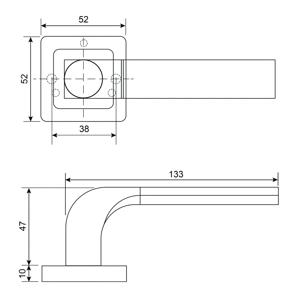 Дверная ручка на розетке Armex H-22104-A без запирания цвет графит STLM-2163361 - Вид №8