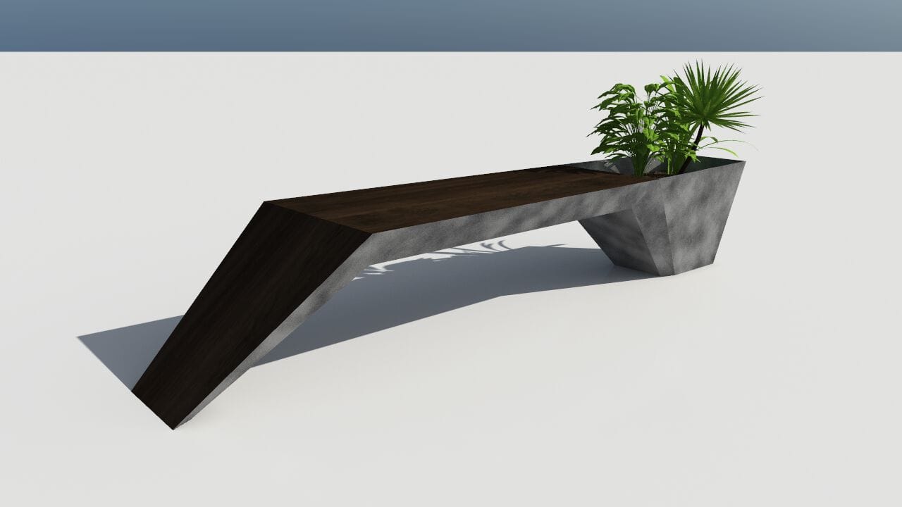 Скамейка из дерева и листового металла со встроенной плантатором без спинки CITYSì URBAN ARCH-00044158 - Вид №28