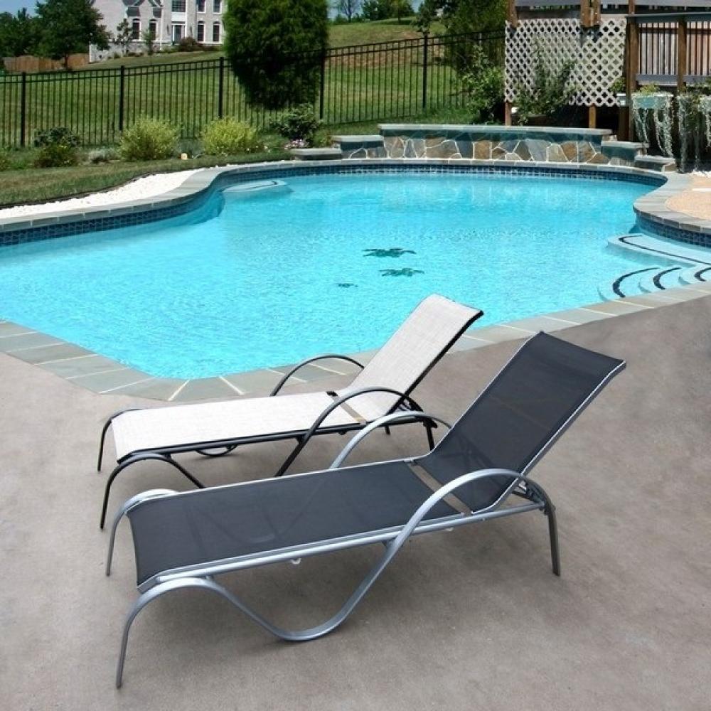 Шезлонг-лежак черный "Рио-Люкс" Black AFINA  130444 Серый;черный  - Вид №3