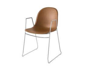 Восстановленное кожаное кресло с подлокотниками