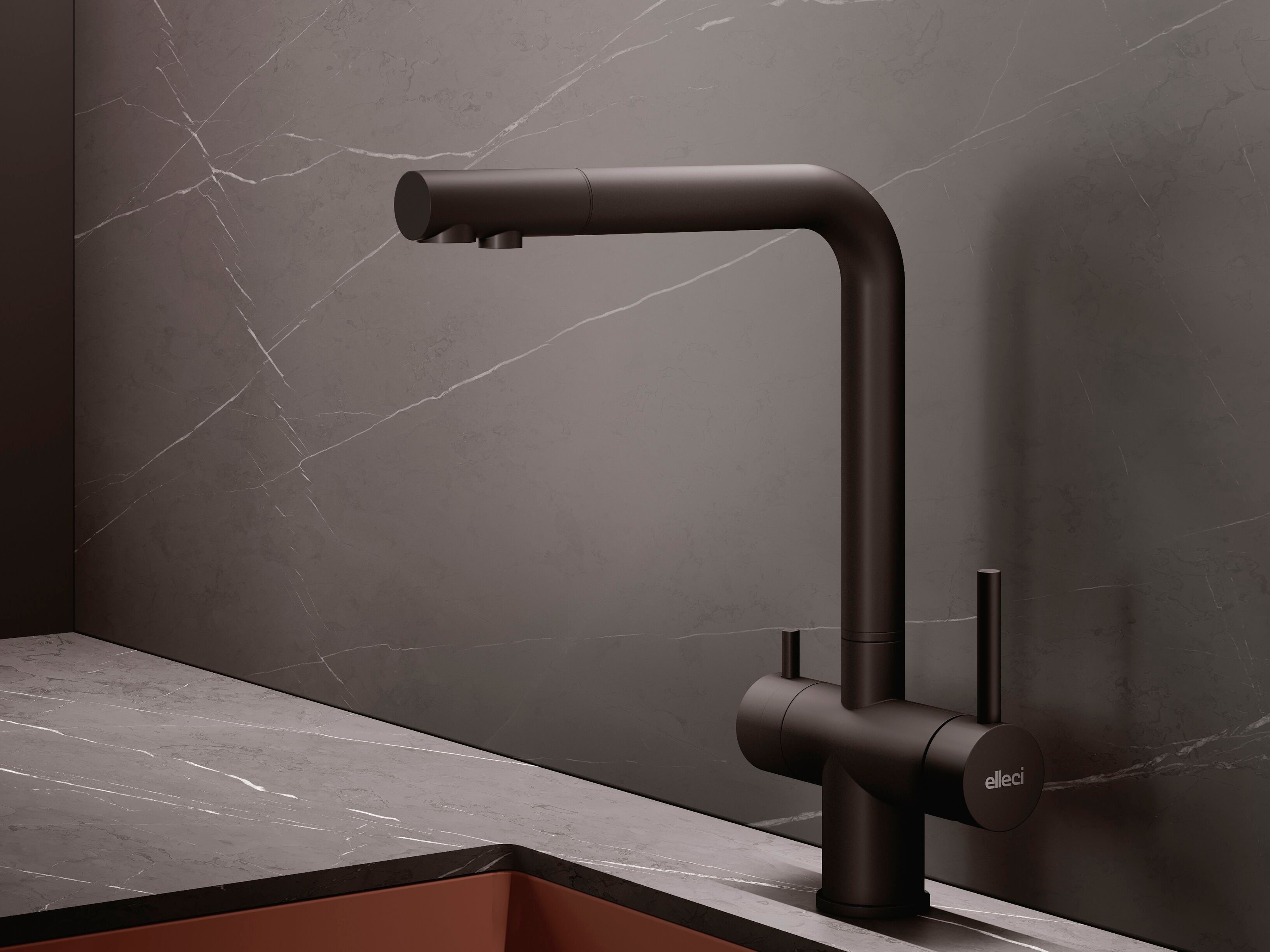 Смеситель для кухни с фильтром для столешницы со съемным ручным душем Elleci Elite Kitchen ARCH-00112702