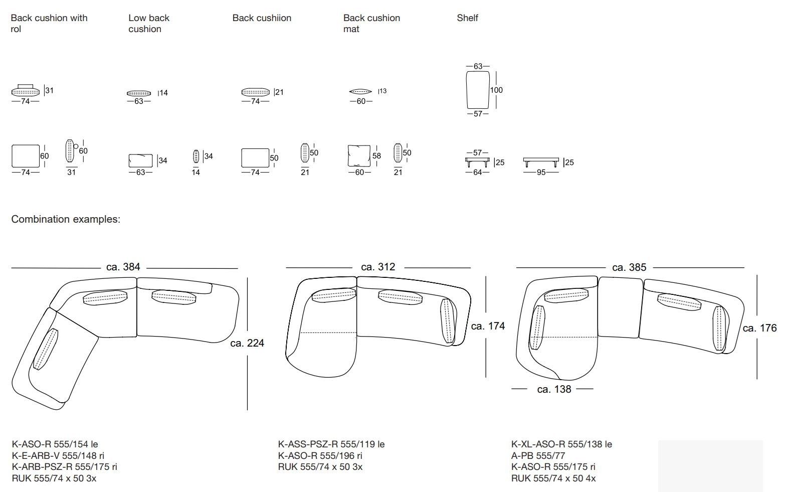 Угловой диван из ткани Rolf Benz Рольф Бенц Кумо ARCH-00104808 - Вид №5