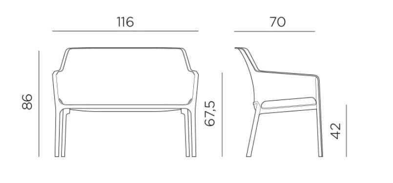 Садовая скамейка из смолы In Stock Нарди ARCH-00056111 - Вид №2