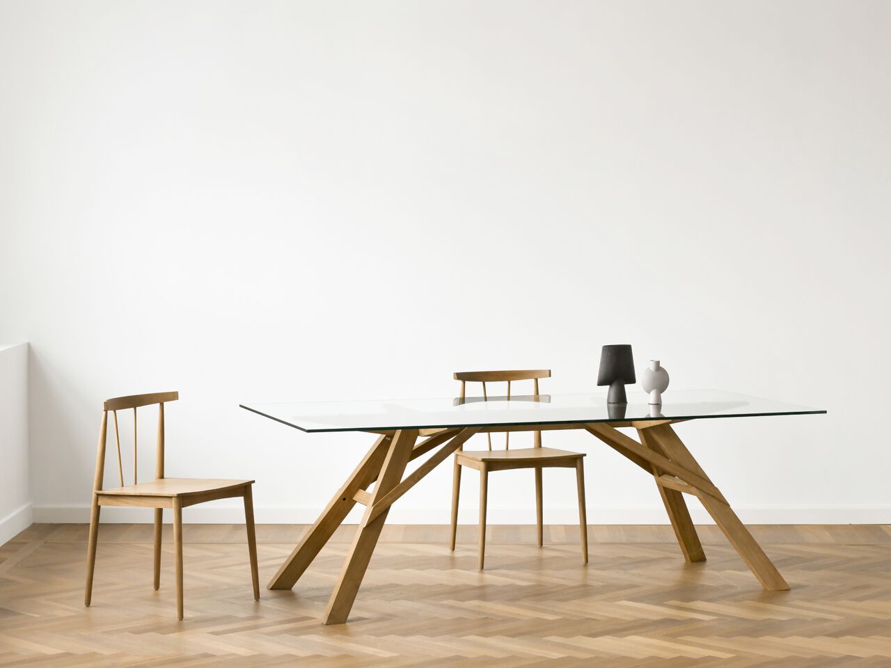 Прямоугольный стол из дерева и стекла Air Division ARCH-00080561 - Вид №2