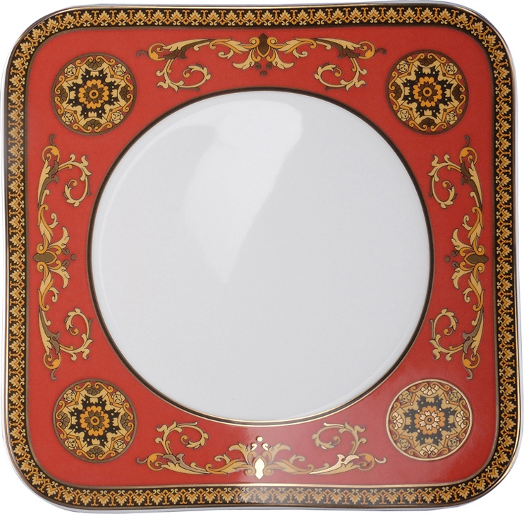 81026 Rosenthal Versace Тарелка закусочная квадратная Rosenthal Versace Медуза 21см, фарфор Фарфор 