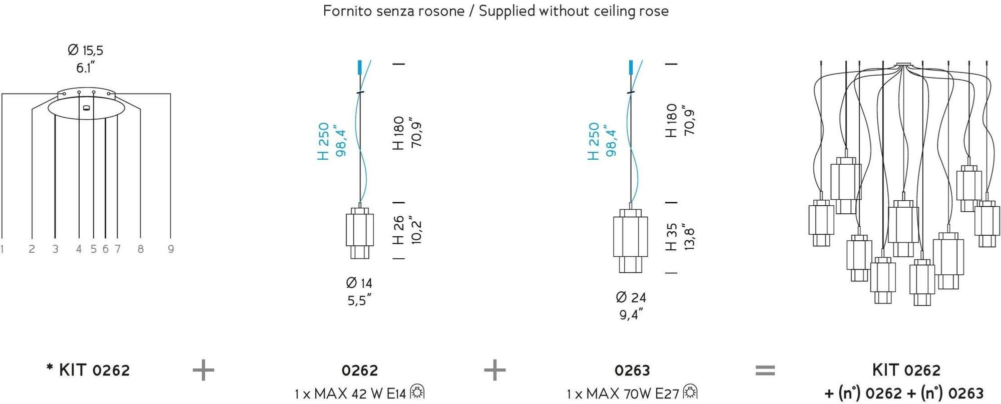 Sylcom Подвесной светильник из стекла Casa blanca 0260/0261 - Вид №4