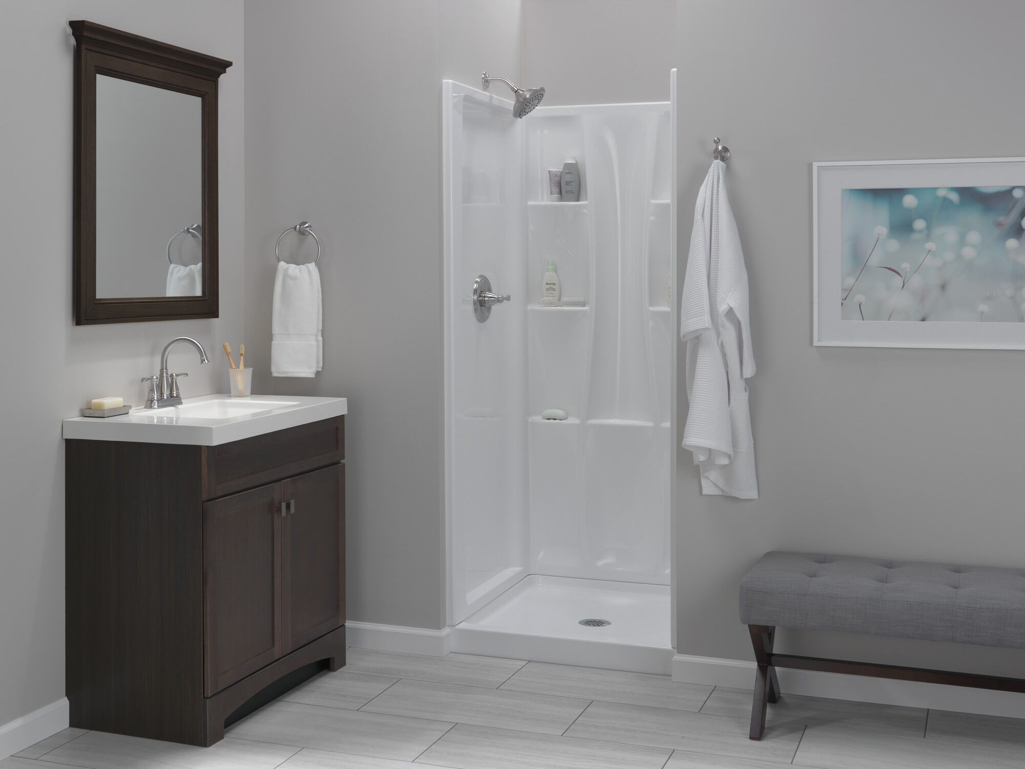 Classic 400 32 "x 32" душевой поддон с центральным сливом Delta Faucet 40014 - Вид №1