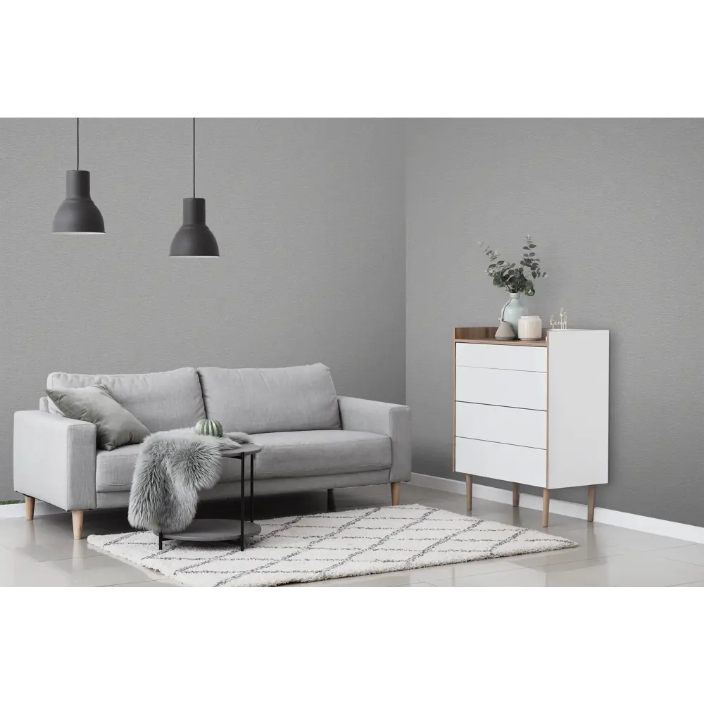 Флизелиновые обои RENOWA Canvas серые 1.06 м 89398808 STLM-1410204 - Вид №1