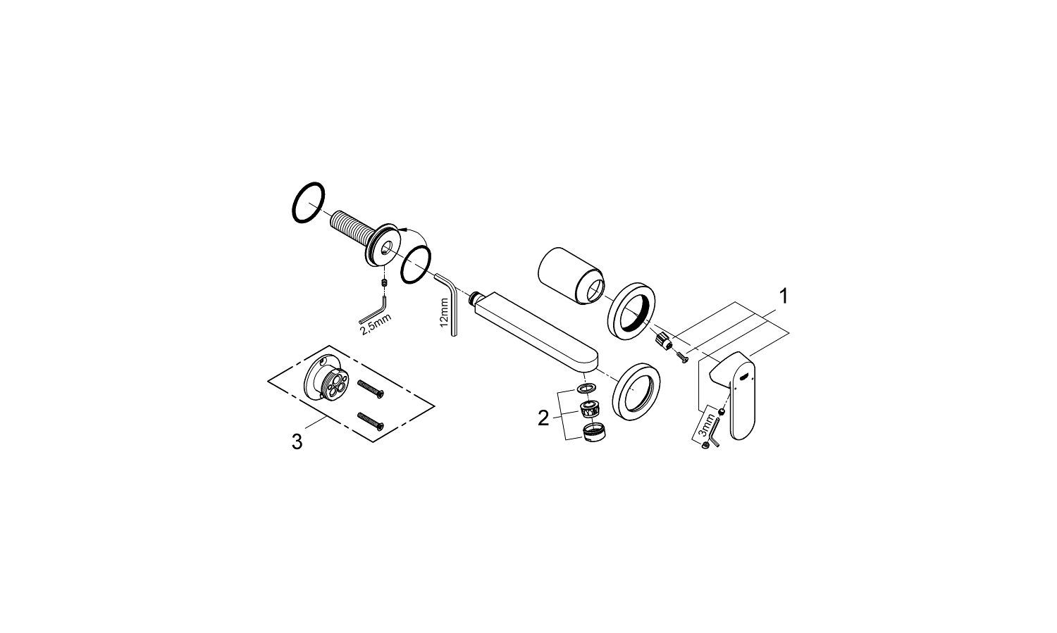 Однорычажный смеситель для раковины с 2 отверстиями Grohe Eurosmart Cosmopolitan ARCH-00060165 - Вид №4