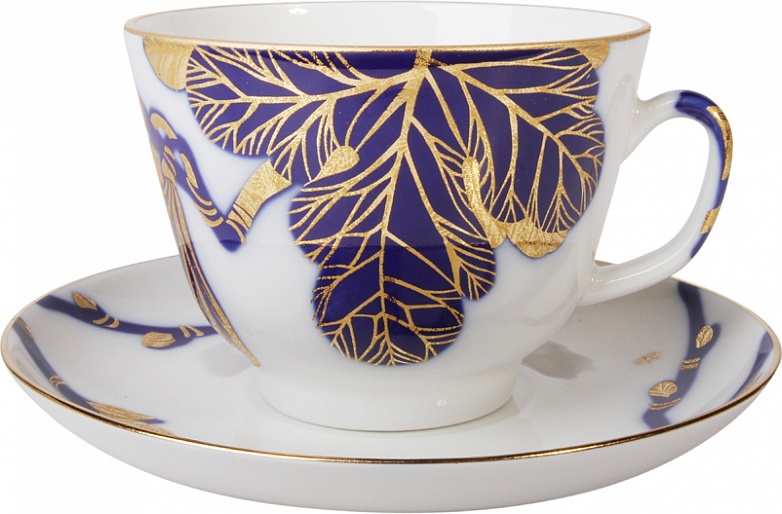 10581172 Императорский фарфоровый завод Чашка с бл. чайная "Смоковница" "Подарочная" Фарфор твердый 