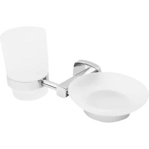 Мыльница и стакан для зубных щёток Аквадекор Eller подвесные цвет хром