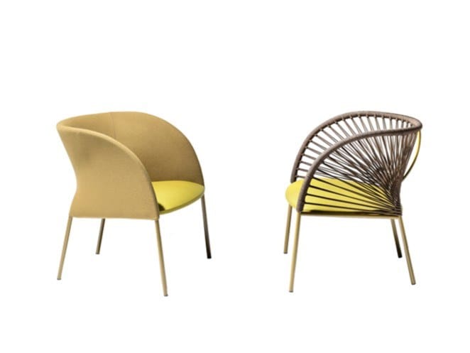 Кресло с подлокотниками и плетеной спинкой MOROSO Yumi ARCH-00063844 - Вид №4