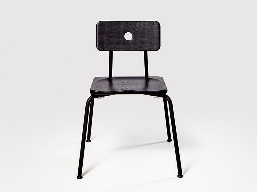 Liqui Contracts Штабелируемый лакированный стул из стали и дерева Milne sun-id-1484846 - Вид №1