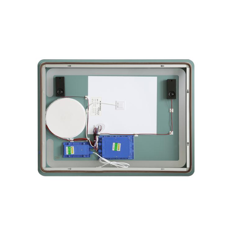 Зеркало с LED-подсветкой MELANA-8060 подогрев/часы/космет.зеркало/Bluetooth (MLN-LED091B)  - Вид №2