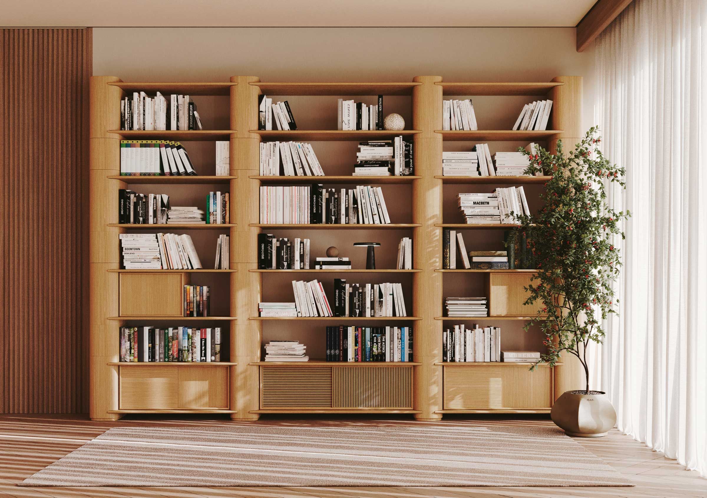 Деревянный самонесущий модульный книжный шкаф Wewood Path ARCH-00032308 - Вид №1