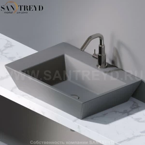 L291116 Подвесная раковина настенная прямоугольная A. e T. Italia PRISMA серая