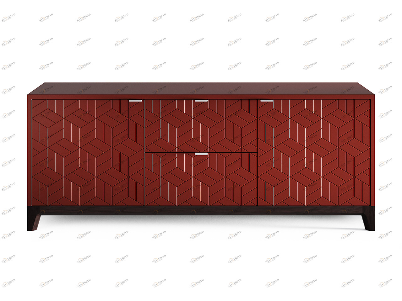 Тумба под телевизор с ящиками коричневая Case THE IDEA  210246 Красный 