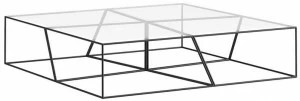 Ersa Низкий квадратный журнальный столик из стекла и металла