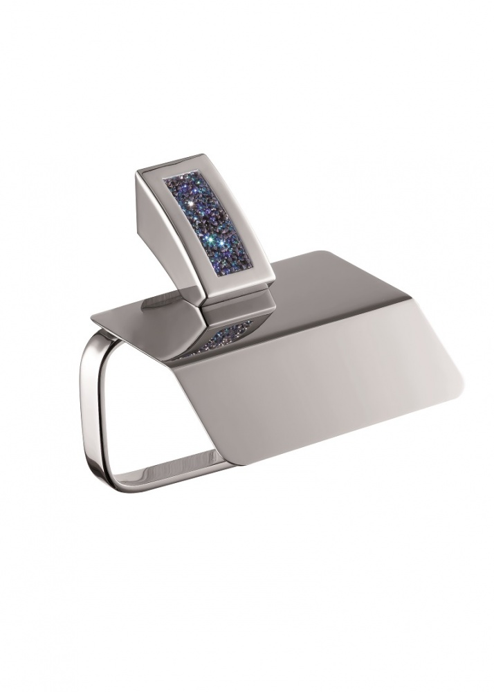 H9300/06BB Sanibano Estrella, бумагодержатель с крышкой, цвет хром-кристаллы Swarovski bermudа blue