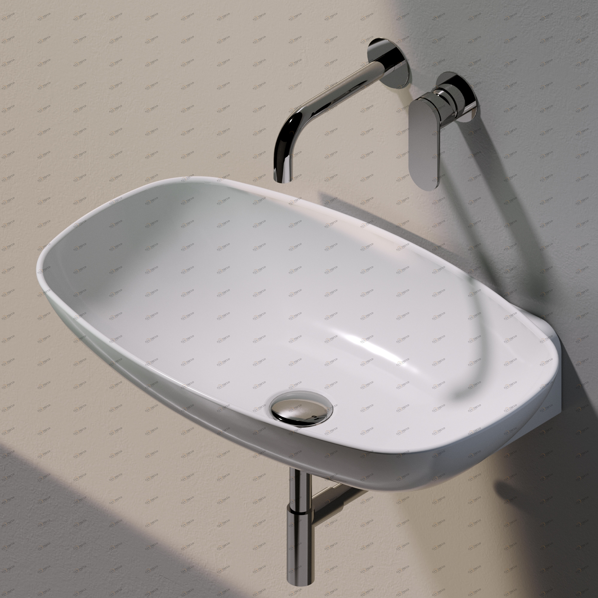 ND60L9016 Подвесная раковина настенная прямоугольная Ceramica Flaminia Nuda белая