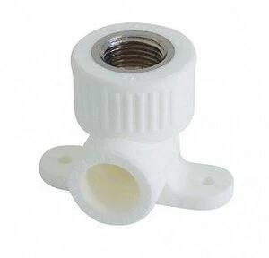 Угольник переходной ВР KALDE 90 D25х1/2" с креплением к стене белый