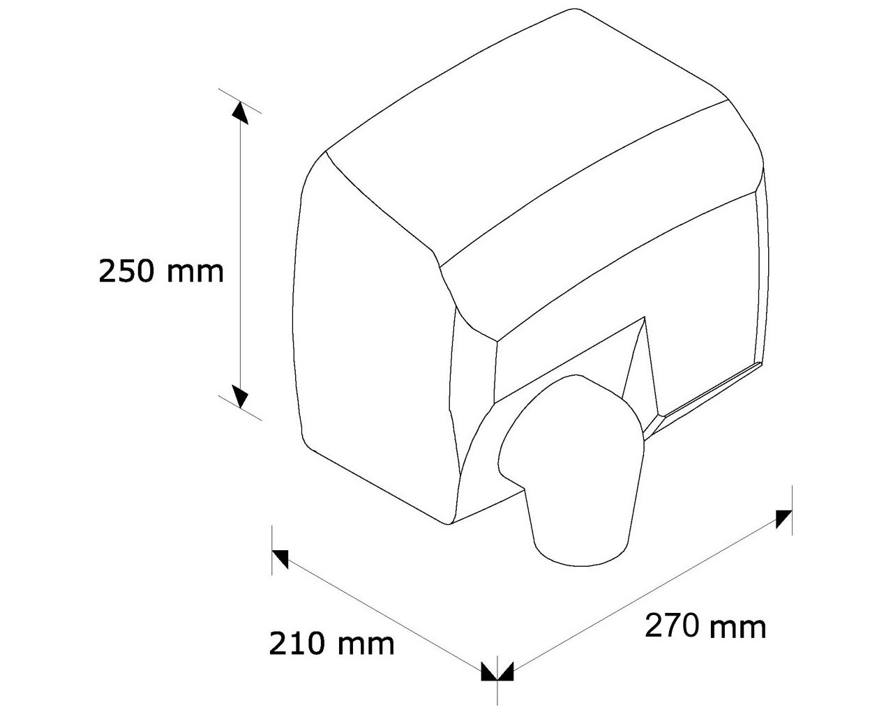 EIM188 SANIFLOW PLUS сушилка для рук, матовая сталь Merida  - Вид №1
