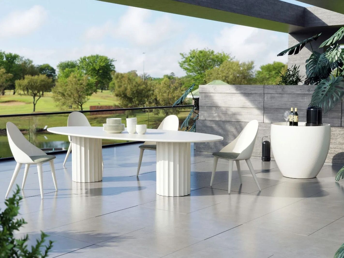 Овальный садовый стол из стекловолокна GANSK ROMA ARCH-00033792 - Вид №1