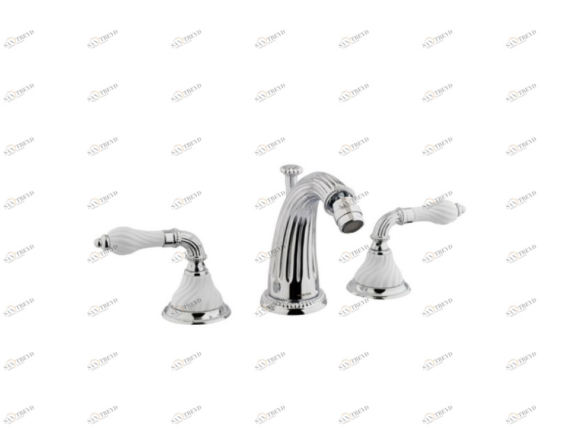 233521.SL00.30 Биде с тремя отверстиями, витая фарфор Античная латунь Mestre Artica