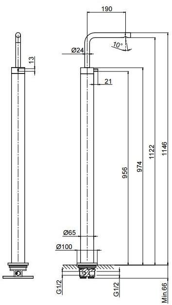 ABOUTWATER Смеситель для умывальника на одно отверстие Af/21 Fantini Rubinetti sun-id-1417441 - Вид №2