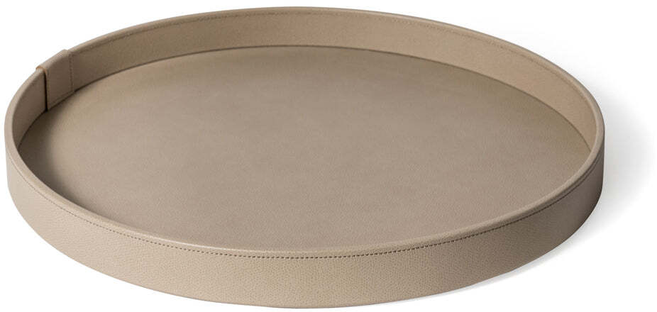 Gea Круглый поднос - Ø 45 см / плетеная кожа_camel