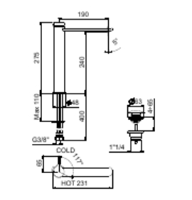 CO830402560 Смеситель для раковины , черный Webert Coral - Вид №1