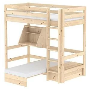 Кровать Flexa Classic Casa высокая со встроенным спальным модулем и столом, лакированная, 190 см