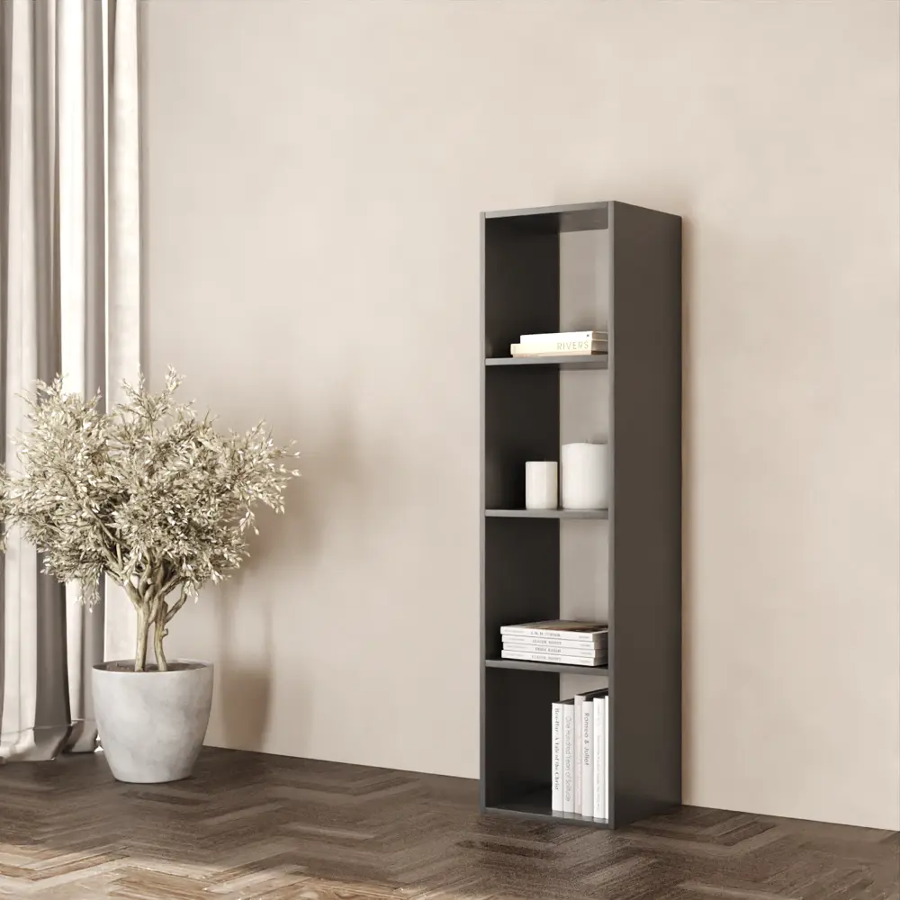 Стеллаж Spaceo KUB 4 секции 36x139x31.5 см ЛДСП цвет графит 82731872 STLM-2103032 