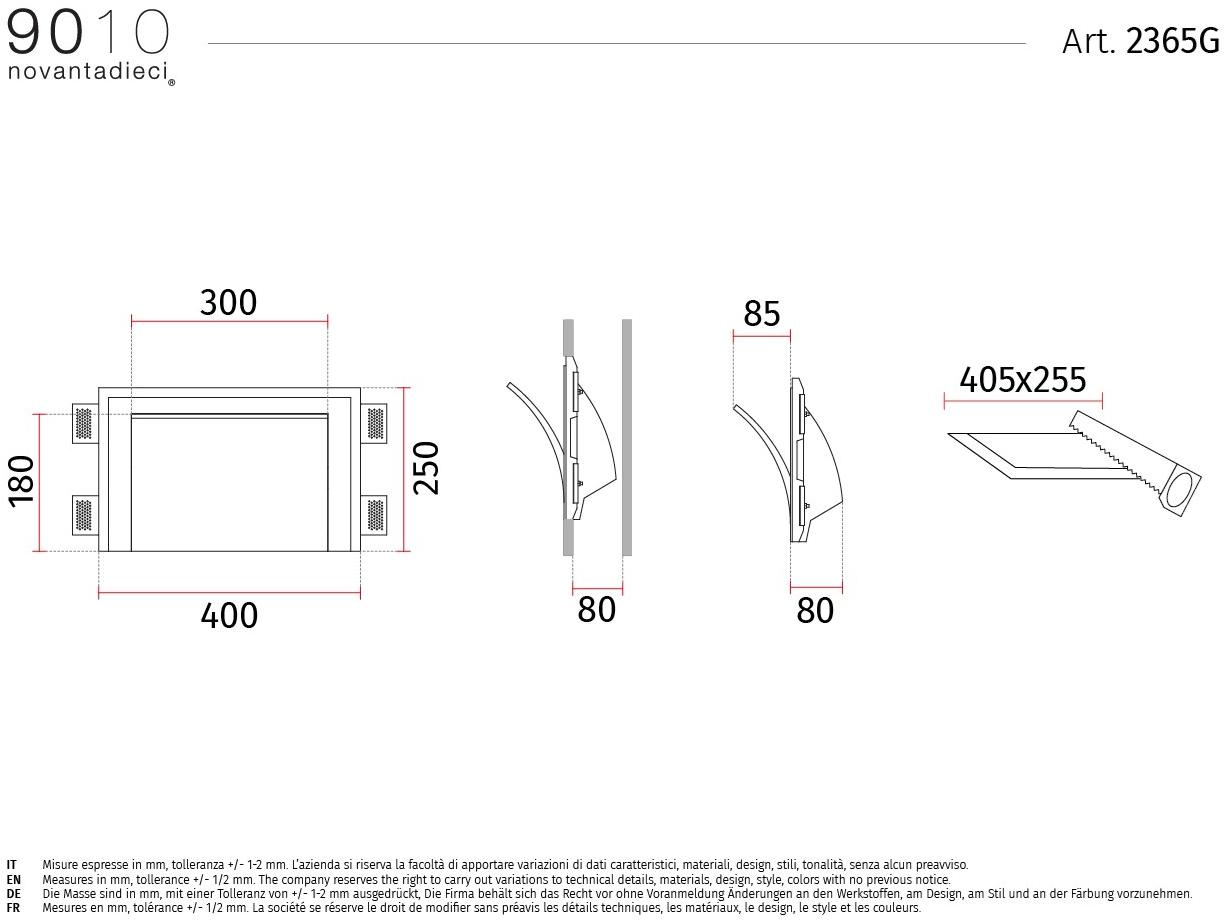 9010 novantadieci Встраиваемый настенный светильник из cristaly®  2365g  - Вид №2