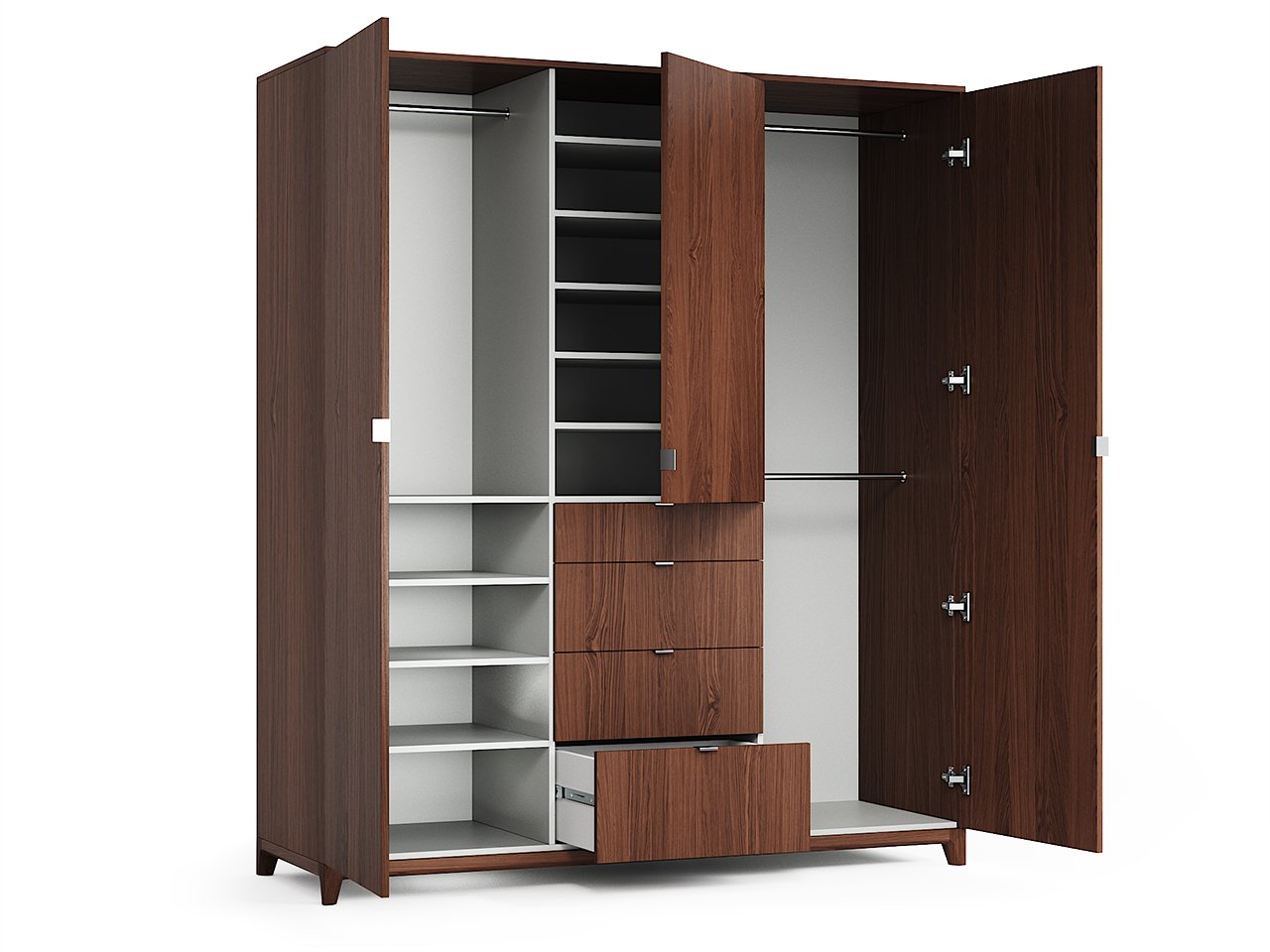 Шкаф трехстворчатый с ящиками дуб тобакко Case №2 THE IDEA  210384 Коричневый  - Вид №2