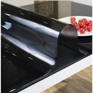 91735351 Скатерть на стол Dekorelle 197RB-100 прямоугольная 60x100 см цвет черный/прозрачный STLM-0833931