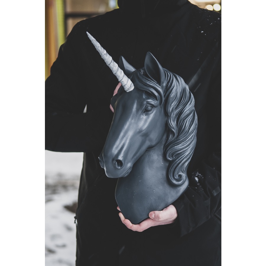 Голова декоративная «Единорог» Yagoodza, графит/серебристый Y1002 - Вид №1