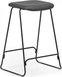 602585 Barstool 65 Полная обивка см Черная сталь / Ультра кожа Normann Copenhagen Just
