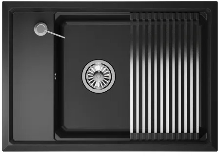 KS-7305, ЧЁРНЫЙ, кухонная мойка, кварц